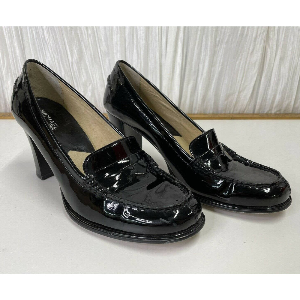 Michael Kors Loafer Black Patent Leather Heels EXC